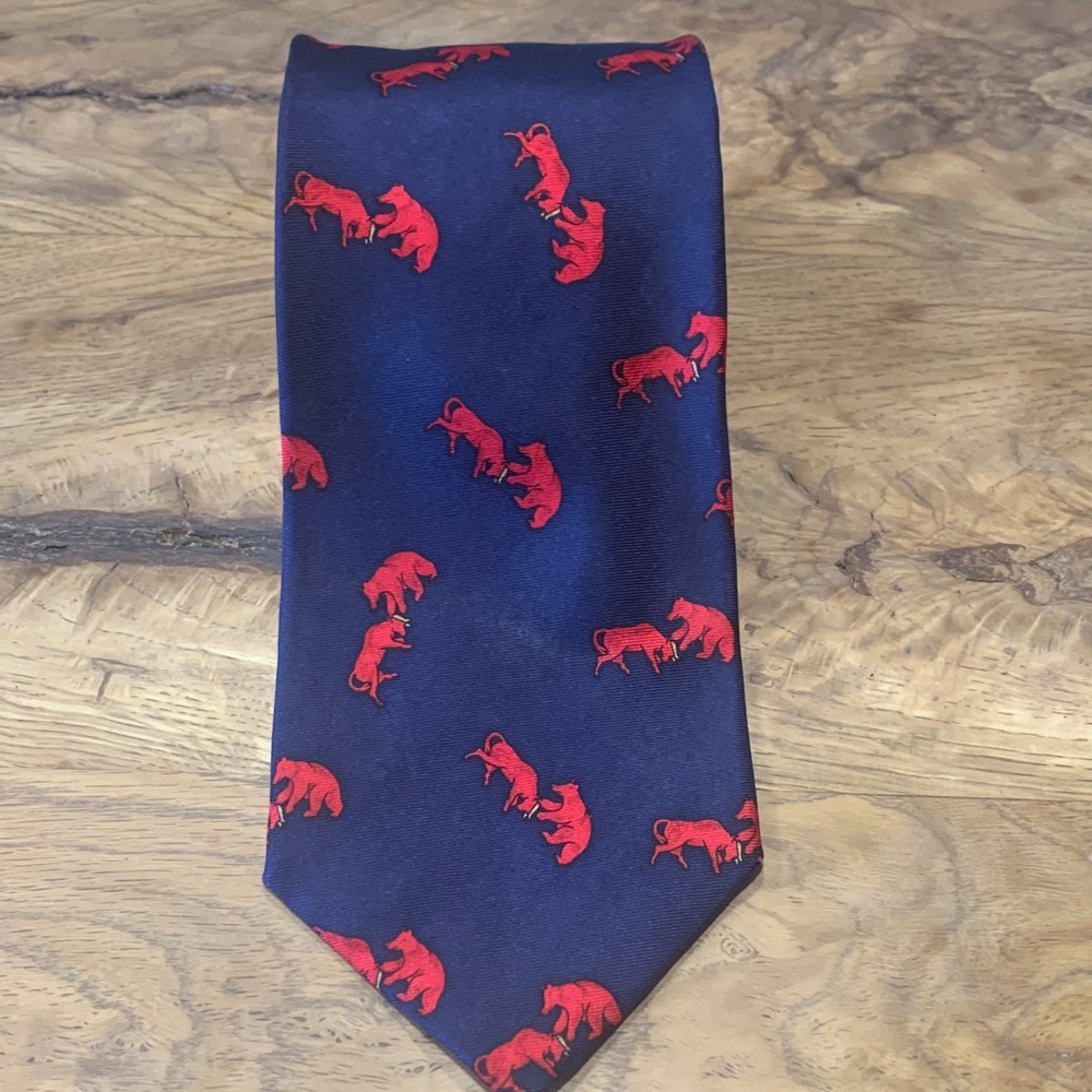 vintage Bull & Bear Navy Silk tie from Federate securities Corp. perfect gift